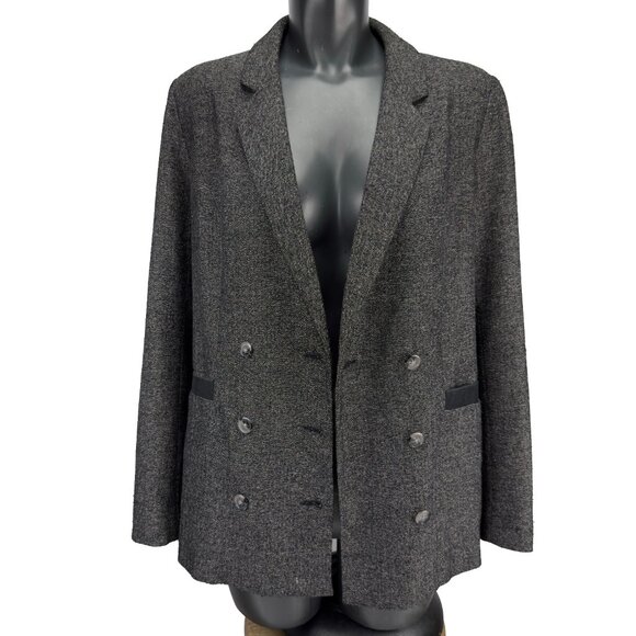 BDG Herringbone Double-Breasted Blazer Jacket Gray Black Women’s M - Picture 1 of 9
